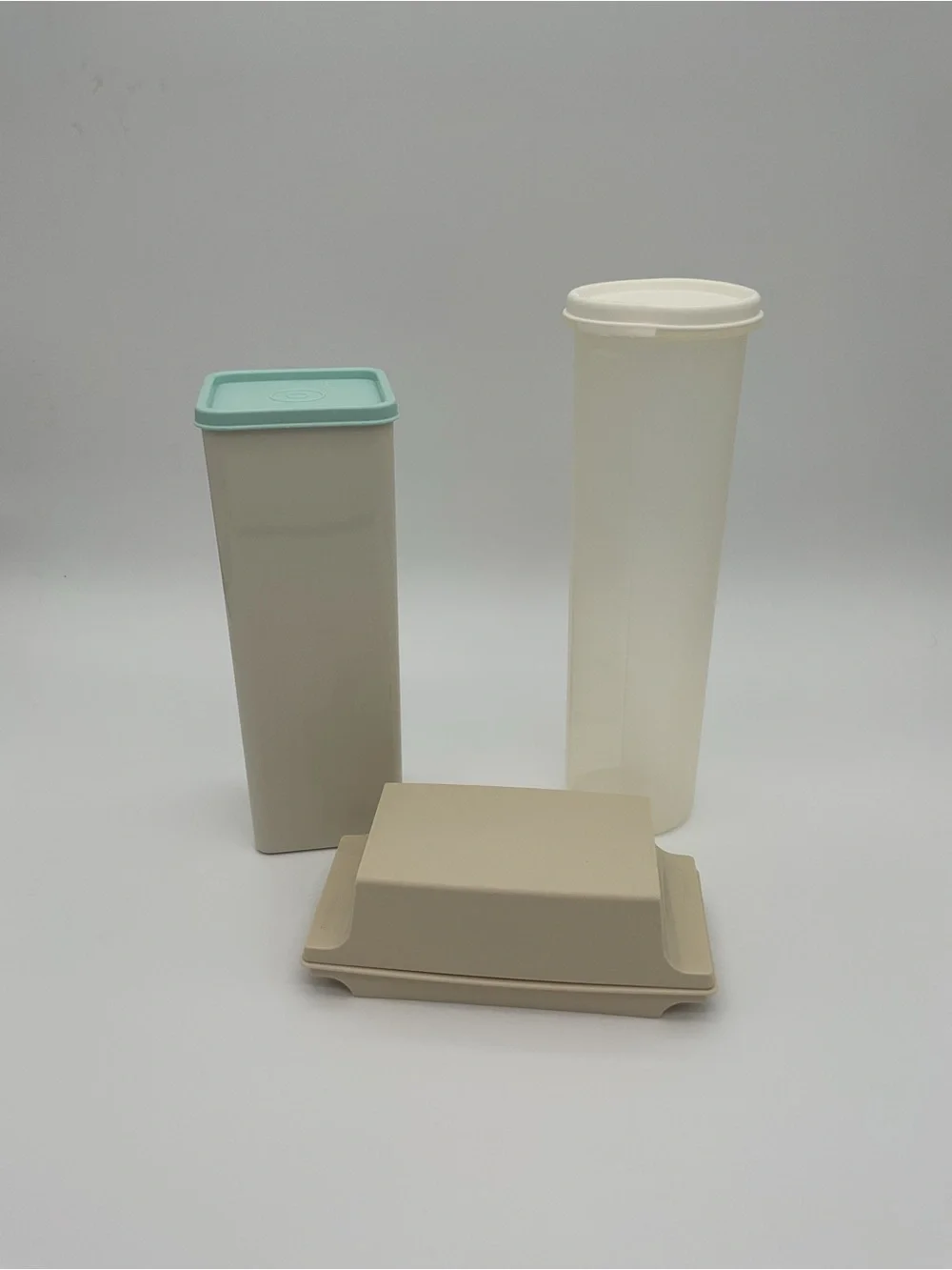 Set of 3 Vintage Tupperware Storage Containers with Lids